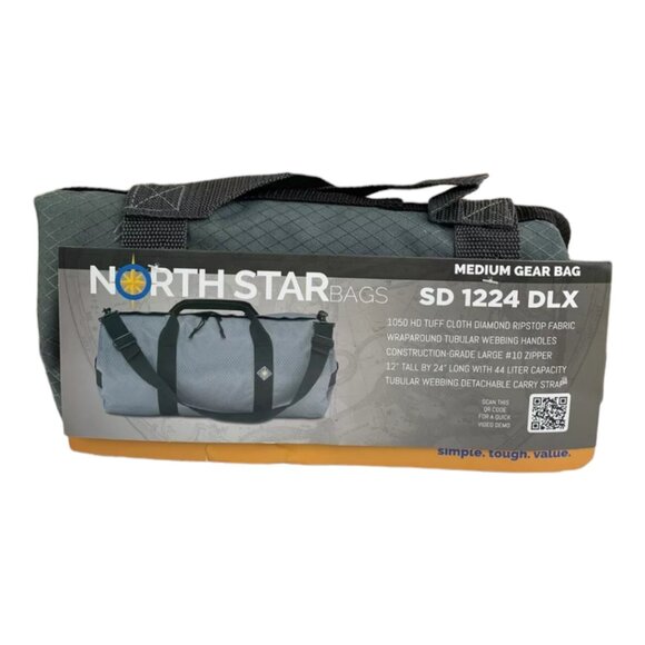 North Star Sports SD1224 Diamond Ripstop Standard 12" x 24" Medium Gray Gear Bag - Picture 1 of 6
